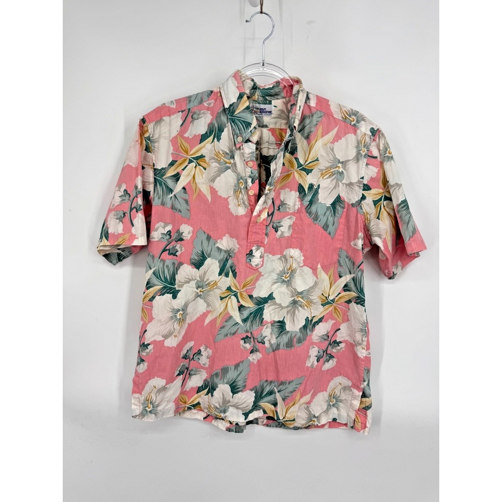 Vintage Reyn Spooner Hawaiian Shirt Floral Tourist Vacation Tropical Resort